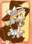  blonde_hair bow braid eromame grin hair_bow hat kirisame_marisa smile solo touhou witch_hat 