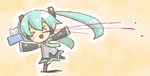  &gt;_&lt; blood chibi closed_eyes hatsune_miku long_hair nosebleed sangatsu_youka solo thighhighs tissue_box vocaloid 