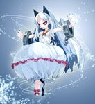  bad_id bad_pixiv_id bat_wings black_sclera bubble_skirt cuffs horns jewelry light_particles long_hair magic phantom_kingdom pram red_eyes shoes skirt solo umizono white_hair wings 