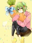  bad_id bad_pixiv_id carrot green_eyes green_hair gumi ichinose_(sorario) short_hair sitting smile solo star vocaloid 