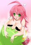  breast_press breasts cleavage green_eyes kemeko_(kemeko_deluxe) kemeko_deluxe large_breasts long_hair maho_(yakimorokoshi) mm_(kemeko_deluxe) nude pink_hair 