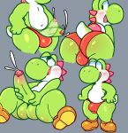  aliasing balls blush bulge clothing cum cumshot ejaculation footwear green_yoshi male mario_bros masturbation multiple_poses nintendo orgasm penile_masturbation penis pose scalie shoes solo squishy_(artist) thong video_games yoshi 