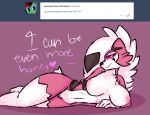  &lt;3 &lt;3_eyes ask_blog big_breasts breasts female looking_at_viewer lycanroc nic-m-lyc nicole_(nic-m-lyc) nintendo nipples pok&eacute;mon pok&eacute;mon_(species) pussy video_games 