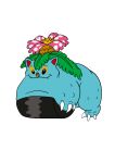  2018 absurd_res alien ambiguous_gender black_eyes blue_body brown_nose claws digital_media_(artwork) disney experiment_(species) fangs feral flat_colors flower hi_res hybrid lilo_and_stitch looking_at_viewer nintendo plant pok&eacute;mon pok&eacute;mon_(species) simple_background solo splat_(lilo_&amp;_stitch) tombola1993 venusaur video_games white_background white_claws 