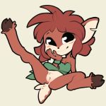 blush bottomless cervine clothed clothing elora female itsunknownanon mammal pussy satyr simple_background solo spyro_the_dragon video_games white_background 