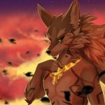  2018 anthro blader999 canine fur hi_res male mammal piercing seth_(tas) solo tokyo_afterschool_summoners 