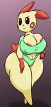  2018 anthro areola areola_slip big_areola big_breasts big_butt big_nipples breasts butt cleavage cleavage_overflow clothed clothing cronum female hand_on_hip hand_on_thigh huge_breasts huge_butt mammal navel nintendo nipple_bulge nipples plusle pok&eacute;mon pok&eacute;mon_(species) simple_background solo standing thick_thighs video_games voluptuous wide_hips 
