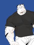  2018 anthro clothing digital_media_(artwork) feline fur kemono male mammal muscular muscular_male shirt solo syukapong tiger white_tiger 