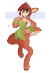  2018 anthro clothed clothing elora female green_eyes hair hi_res hooves kilinah looking_at_viewer satyr short_hair simple_background smile solo spyro_the_dragon video_games 