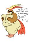  anthro avian big_breasts big_butt bird blackmail breasts butt english_text female nintendo nipples nude pidgeot pok&eacute;mon pok&eacute;mon_(species) rosa_pyle seth65 simple_background slightly_chubby solo text video_games volkenfox white_background 