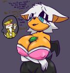  2018 anthro areola areola_slip bat big_areola big_breasts big_butt big_nipples black_nose blush breasts butt canine chaos_emerald cleavage clothed clothing cronum cutaway dialogue dipstick_tail eyelashes eyeshadow female fox fur gem gloves hiding_erection huge_breasts lipstick makeup male mammal membranous_wings miles_prower multicolored_tail nervous nipple_bulge nipples rouge_the_bat simple_background smile sonic_(series) standing text thick_thighs video_games white_fur wide_hips wings 