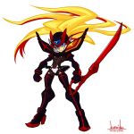  blonde_hair blue_eyes cosplay dated kill_la_kill kuroino_(0kuro8ino6) long_hair looking_at_viewer matoi_ryuuko matoi_ryuuko_(cosplay) multicolored_hair red_hair rockman rockman_x rockman_zero scissor_blade senketsu signature two-tone_hair very_long_hair zero_(rockman) 