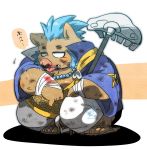  2018 anthro blood boar clothed clothing gouryou male mammal mgmg_hakusai mohawk overweight overweight_male porcine solo tokyo_afterschool_summoners tusks 