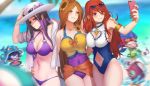  beach bikini breasts brown_eyes caitlyn_(league_of_legends) cellphone cleavage cleavage_cutout day eyewear_on_head flower hair_flower hair_ornament hat image_sample large_breasts league_of_legends leona_(league_of_legends) lulu_(league_of_legends) multiple_girls navel_cutout one-piece_swimsuit orange_hair palm_tree pd_(pdpdlv1) phone pool_party_caitlyn pool_party_leona pool_party_lulu pool_party_miss_fortune pool_party_zoe purple_hair red_eyes red_hair sarah_fortune sarong self_shot sunflower sunflower_hair_ornament sunglasses swimsuit tree yordle zoe_(league_of_legends) 
