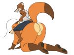  2019 anthro backsack balls big_butt butt canid canine clothed clothing compression_artifacts dipstick_tail disney duke_weaselton fox male male/male mammal multicolored_tail mustelid nick_wilde nude oystercatcher7 riding thick_thighs weasel whip zootopia 