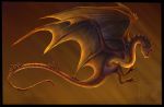  2016 digital_media_(artwork) dragon feral gelangweiltertoaster horn looking_at_viewer membranous_wings solo spines wings wyvern 