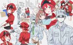  6+girls aa-5100 ae-3803 blush box brown_hair cabbie_hat carrying check_translation closed_eyes comic cup drinking flat_cap girl_sandwich happy hat hataraku_saibou highres hug korean looking_at_another macrophage_(hataraku_saibou) mery_(apfl0515) multiple_boys multiple_girls nt-4201 partially_translated peeking_out platelet_(hataraku_saibou) ponytail red_blood_cell_(hataraku_saibou) red_hair sandwiched shaded_face smile stalking translation_request u-1146 u-4989 white_blood_cell_(hataraku_saibou) white_hair 