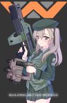  aliens assault_rifle bangs beret black_background black_hat black_jacket black_neckwear black_ribbon black_skirt brown_eyes closed_mouth colonial_marine dress_shirt dual_wielding emblem english eyebrows_visible_through_hair girls_und_panzer gun hair_ribbon hat highres holding holding_gun holding_weapon jacket light_brown_hair logo long_hair long_sleeves looking_at_viewer m314_motion_tracker m41a_pulse_rifle military military_hat military_uniform miniskirt necktie petag2 pleated_skirt ribbon rifle science_fiction selection_university_military_uniform shimada_arisu shirt side_ponytail simple_background skirt slogan smile solo standing trigger_discipline uniform upper_body weapon weyland-yutani white_shirt 