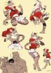  2017 anthro cat chang52084 clothed clothing dancing feline fur group likulau lin_hu luwei_(artist) male mammal nekojishi shu-chi topless 