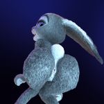  3d_(artwork) anthro anus black_background butt digital_media_(artwork) disney female gradient_background judy_hopps lagomorph mammal nude pahanrus2 purple_background rabbit simple_background solo zootopia 