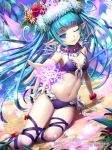  ;) arm_support bangs beach bikini blue_eyes blue_hair blue_sky blunt_bangs breasts cleavage day eyebrows_visible_through_hair floating_hair frilled_bikini frills gabiran groin long_hair looking_at_viewer navel ocean official_art one_eye_closed outdoors outstretched_arm parted_lips pointy_ears purple_bikini purple_ribbon red_scrunchie ribbon scrunchie seisen_cerberus sky small_breasts smile snowflakes solo swimsuit thigh_ribbon very_long_hair wrist_scrunchie 