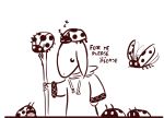  arthropod black_and_white clothing cute cutebold english_text flying insect ladybug monochrome simple_background sleeping sound_effects stick text unknown_artist zzz 