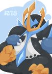  empoleon nintendo open_mouth pok&eacute;mon pok&eacute;mon_(species) simple_background solo video_games 