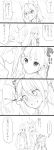  :d animal_ears bunny_ears claw_pose clover comic commentary_request covering_face eye_contact fang four-leaf_clover gao greyscale highres higuchi_kaede hijiki_(hijikini) jitome long_hair looking_at_another mole mole_under_eye monochrome multiple_girls nijisanji open_mouth ponytail profile school_uniform shizuka_rin short_hair smile sweatdrop translated tsukino_mito v-shaped_eyebrows virtual_youtuber wolf_ears 