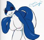  2018 anthro areola belly bent_over big_breasts big_butt blue_eyes breasts butt cosmicscourge eyelashes female fish hi_res inverted_nipples long_eyelashes looking_at_viewer looking_down marine nipples non-mammal_breasts nude plump_labia pussy shark simple_background slightly_chubby solo thick_thighs voluptuous white_background wide_hips 