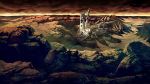  cloudy_sky commentary_request highres horizon landscape mars_(planet) mitsu_ura orange_sky original overcast ruins scenery science_fiction sky space_craft 