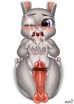  anthro blush breasts censor_bar censored cum cum_in_mouth cum_inside cum_on_face cum_string cumshot daimo disembodied_penis disney duo ejaculation female hi_res judy_hopps kneeling lagomorph male male/female mammal nipples nude one_eye_closed orgasm penis pussy rabbit simple_background tears tongue tongue_out vein veiny_penis white_background zootopia 