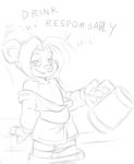  bear cup dogyd english_text female li_li_stormstout looking_at_viewer mammal pandaren simple_background sketch solo text video_games warcraft white_background 