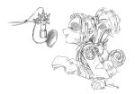  anthro bear black_and_white clothed clothing cub female li_li_stormstout mammal microphone monochrome pandaren signature simple_background solo video_games warcraft white_background young 