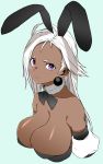  animal_ears asymmetrical_hair bare_shoulders black_bow black_neckwear bow bowtie breasts bunny_ears cleavage closed_mouth commentary_request dark_skin detached_collar earrings esouko fake_animal_ears final_fantasy final_fantasy_iv final_fantasy_iv_the_after genderswap genderswap_(mtf) golbeza highres jewelry large_breasts long_hair looking_at_viewer purple_eyes solo straight_hair upper_body white_hair 