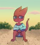  anthro beach breasts butt cerdiplex claws clothed clothing dragon eyewear female freckles glasses outside panties purple_eyes reptile sand scalie seaside sitting skirt smile solo spread_legs spreading underwear upskirt 
