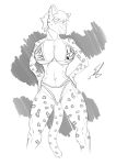  anthro big_breasts bikini breasts cheetah clothing explosive_sign feline female huge_breasts implants mammal smile solo spere94 swimsuit taraburst 