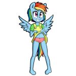  2018 alpha_channel anibaruthecat anthro clothing clothing_lift equine female friendship_is_magic grin hair mammal multicolored_hair my_little_pony panties pegasus rainbow_dash_(mlp) rainbow_hair simple_background smile solo spread_wings transparent_background underwear wings young 