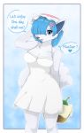  &lt;3 2017 absurd_res alolan_vulpix anthro anthrofied basket big_breasts biped blue_background blue_eyes blue_hair blush border breasts canine cheek_tuft cleavage clothed clothing cool_colors cute dialogue digital_drawing_(artwork) digital_media_(artwork) dress english_text female fluffy fluffy_tail fur grey_nose hair hair_over_eye hand_behind_back hand_behind_head hat hi_res holding_object inner_ear_fluff light_theme looking_at_viewer mammal master metaljaw75 nintendo open_mouth open_smile outline outside_border pok&eacute;mon pok&eacute;mon_(species) pok&eacute;morph raised_arm regional_variant romantic_ambiance short_hair simple_background smile snout solo speech_bubble standing talking_to_viewer text tuft video_games white_border white_clothing white_fur white_tail wine_bottle 