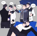  cell connor_(detroit) detroit:_become_human male male_focus phone rk900 size_difference umbrella 