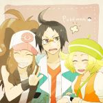  1boy 2girls bel_(pokemon) creatures_(company) game_freak multiple_girls nintendo pokemon pokemon_(game) pokemon_bw touko_(pokemon) 