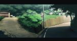  commentary_request day forest grass ground_vehicle highres letterboxed mitsu_ura motor_vehicle nature no_humans original outdoors path road road_sign scenery shade sign sky street telephone_pole tree tree_shade truck 
