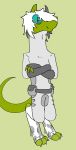  clothing gloves goggle kiromaru-20000000000 legwear lizard maki_(shadow&#039;s) male reptile scalie simple_background socks solo 