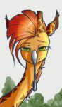  2018 fan_character female giraffe green_eyes madhotaru mammal my_little_pony portrait solo spoon twiggy_(oc) 
