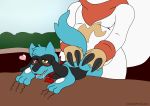  &lt;3 anal anal_penetration anthro blush collar dracul_the_riolu duo fan_character flatcolor from_behind_(disambiguation) male male/male nintendo penetration pok&eacute;mon pok&eacute;mon_(species) ray_the_zangoose riolu sex size_difference video_games wildwolfproduction zangoose 