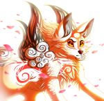  2018 amaterasu ambiguous_gender black_nose canine deity digital_media_(artwork) dog feral mammal orange_eyes plaguedogs123 simple_background solo standing video_games white_background ōkami 