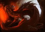  cave dragon feral fire flamespitter horn male red_scales scales scalie slit_pupils 