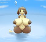  2018 animal_crossing anthro areola ber00 big_breasts breasts canine crossgender digby_(animal_crossing) dog erect_nipples eyebrows female hi_res huge_breasts mammal nintendo nipples nude pussy shih_tzu skullman777 solo video_games 