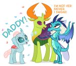  2018 blue_eyes changeling dialogue dm29 dragon english_text female friendship_is_magic group male my_little_pony ocellus_(mlp) princess_ember_(mlp) purple_eyes text thorax_(mlp) 