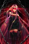  1girl absurdly_long_hair black_dress black_footwear black_sleeves boots breasts chains cleavage collar collarbone detached_sleeves dress fate/stay_night fate_(series) highres holding holding_weapon long_hair long_sleeves looking_at_viewer mask medium_breasts purple_hair red_eyes rider shiny shiny_hair short_dress sketch sleeveless sleeveless_dress smile solo standing strapless strapless_dress thigh_boots thighhighs tube_dress umigogogo very_long_hair weapon zettai_ryouiki 