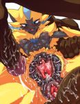  after_sex anus blush cum cum_in_ass cum_in_pussy cum_inside female gaping gaping_anus gaping_pussy group group_sex male male/female nezumi nintendo penis piercing pok&eacute;mon pok&eacute;mon_(species) pussy pussy_juice sex sweat threesome video_games zeraora 